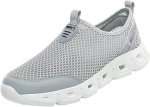 Men Shoes Summer Large Size Lightweight Hollow Mesh Outdoor Non Slip Casual Running Shoes Men's Workout Plus Sneaker (Grey, 11)