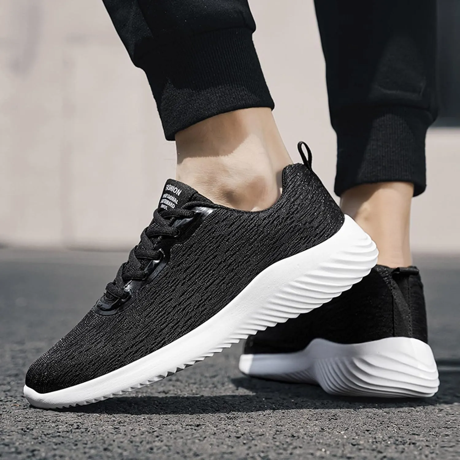 Mens Breathable Lace Up Running Shoes Breathable Casual Comfortable Walking Sneaker Wide Walking Shoes for Men