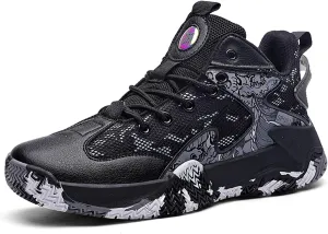 Men's Breathable Mesh Lace Up Basketball Shoes Fashion High-Top Non-Slip Sneakers Casual Gym Sports Tennis Jogging Shoes