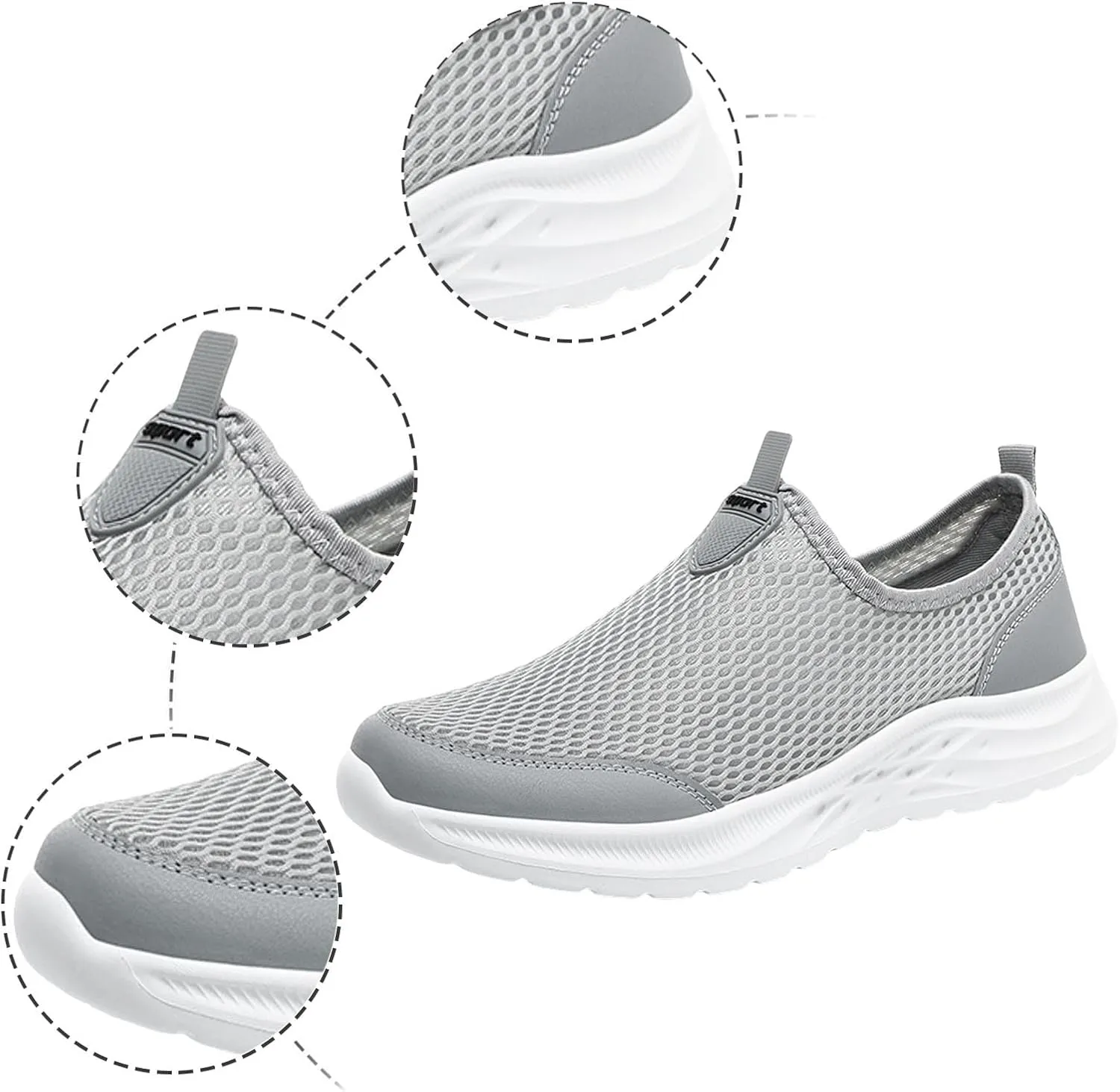 Men's Everyday Athletic Shoes Men Sports Shoes Fashionable New Pattern Mesh Hollow Breathable Comfortable Flat Bottom