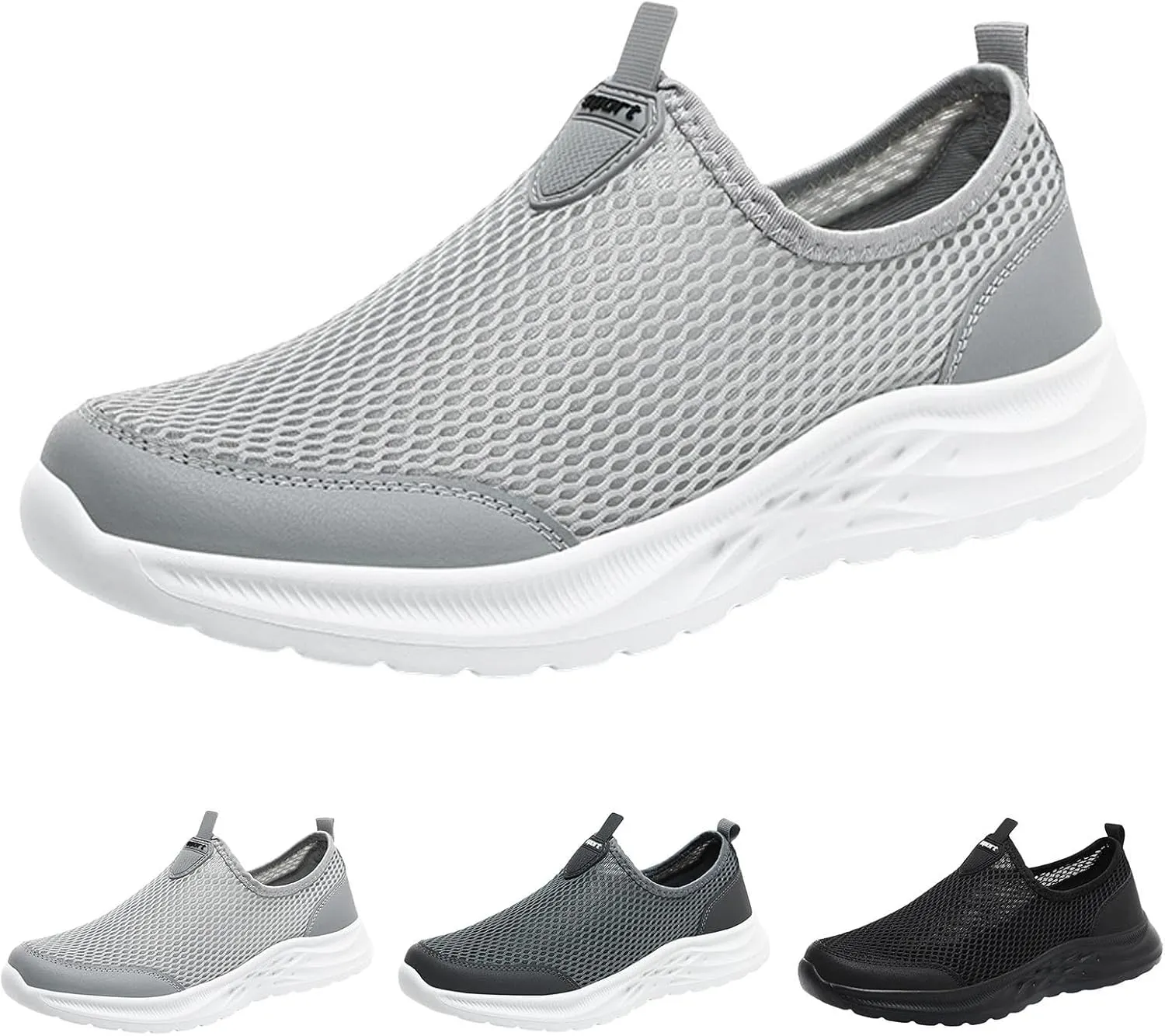 Men's Everyday Athletic Shoes Men Sports Shoes Fashionable New Pattern Mesh Hollow Breathable Comfortable Flat Bottom