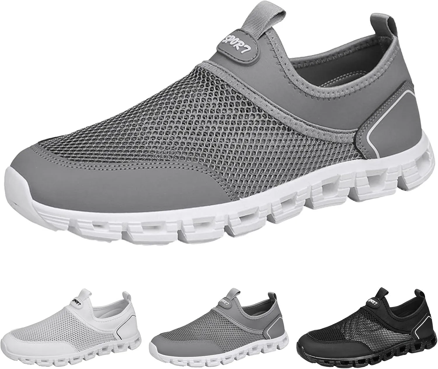 Men's Fashion Sneakers Men Sports Shoes Fashionable Simple and Solid Color New Pattern Summer Mesh Hollowed Out