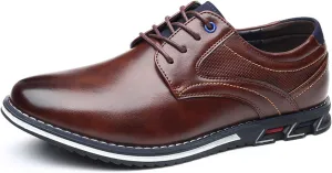 Men's Leather Dress Flat Oxford Shoes Slip On Lace Up Causal Shoes Fashion Walking Shoes Business Office Party Comfort Loafers