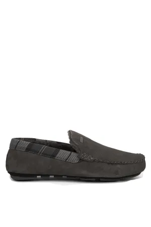 Mens Monty Suede Slippers - Dark Grey Suede