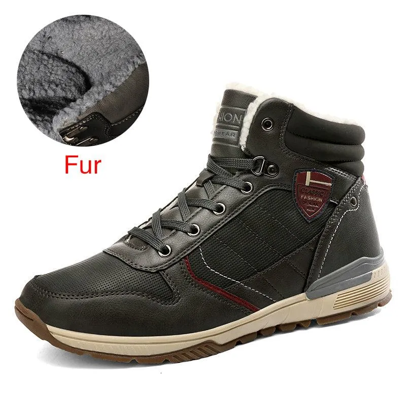 Men's shoes high top Martin boots plush cotton shoes