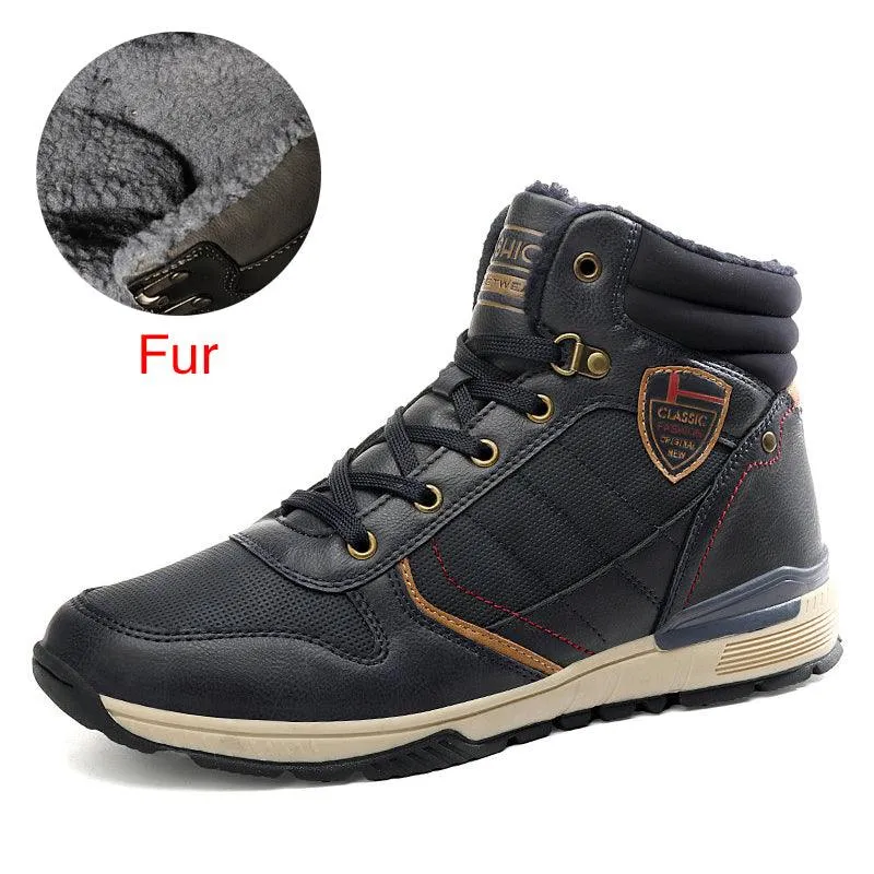 Men's shoes high top Martin boots plush cotton shoes