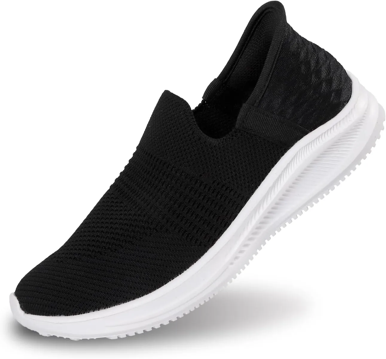 Men's Slip-on Loafers Comfortable Walking Shoes Breathable Knit Casual Sneakers Lightweight Breathable Mesh Shoes for Women