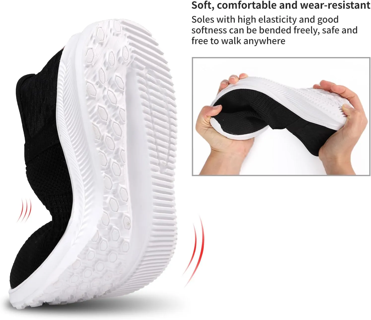 Men's Slip-on Loafers Comfortable Walking Shoes Breathable Knit Casual Sneakers Lightweight Breathable Mesh Shoes for Women