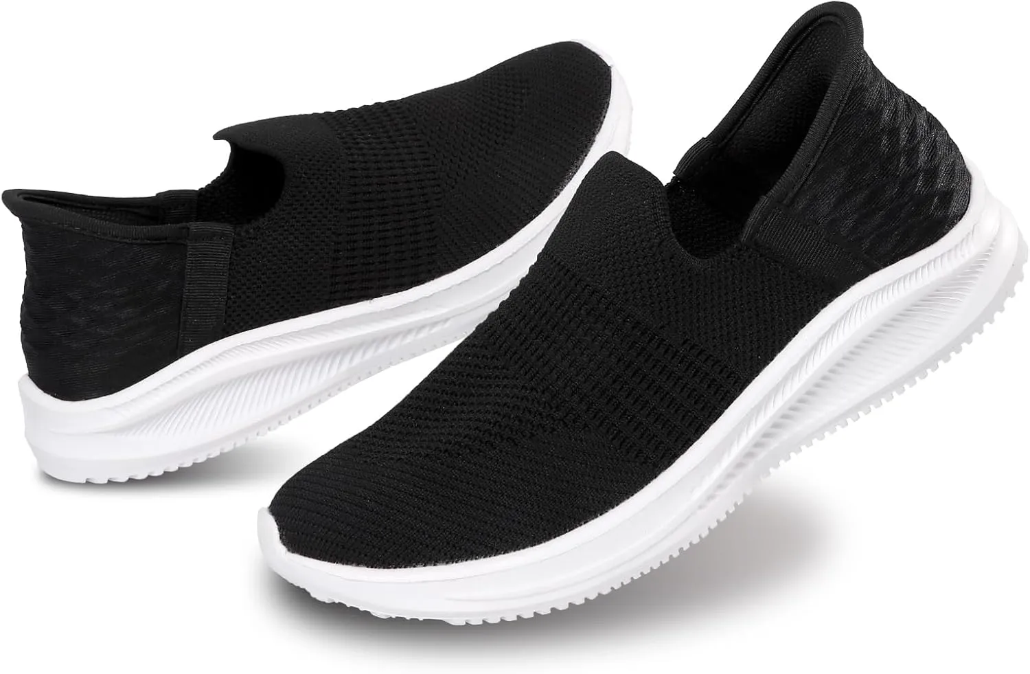 Men's Slip-on Loafers Comfortable Walking Shoes Breathable Knit Casual Sneakers Lightweight Breathable Mesh Shoes for Women
