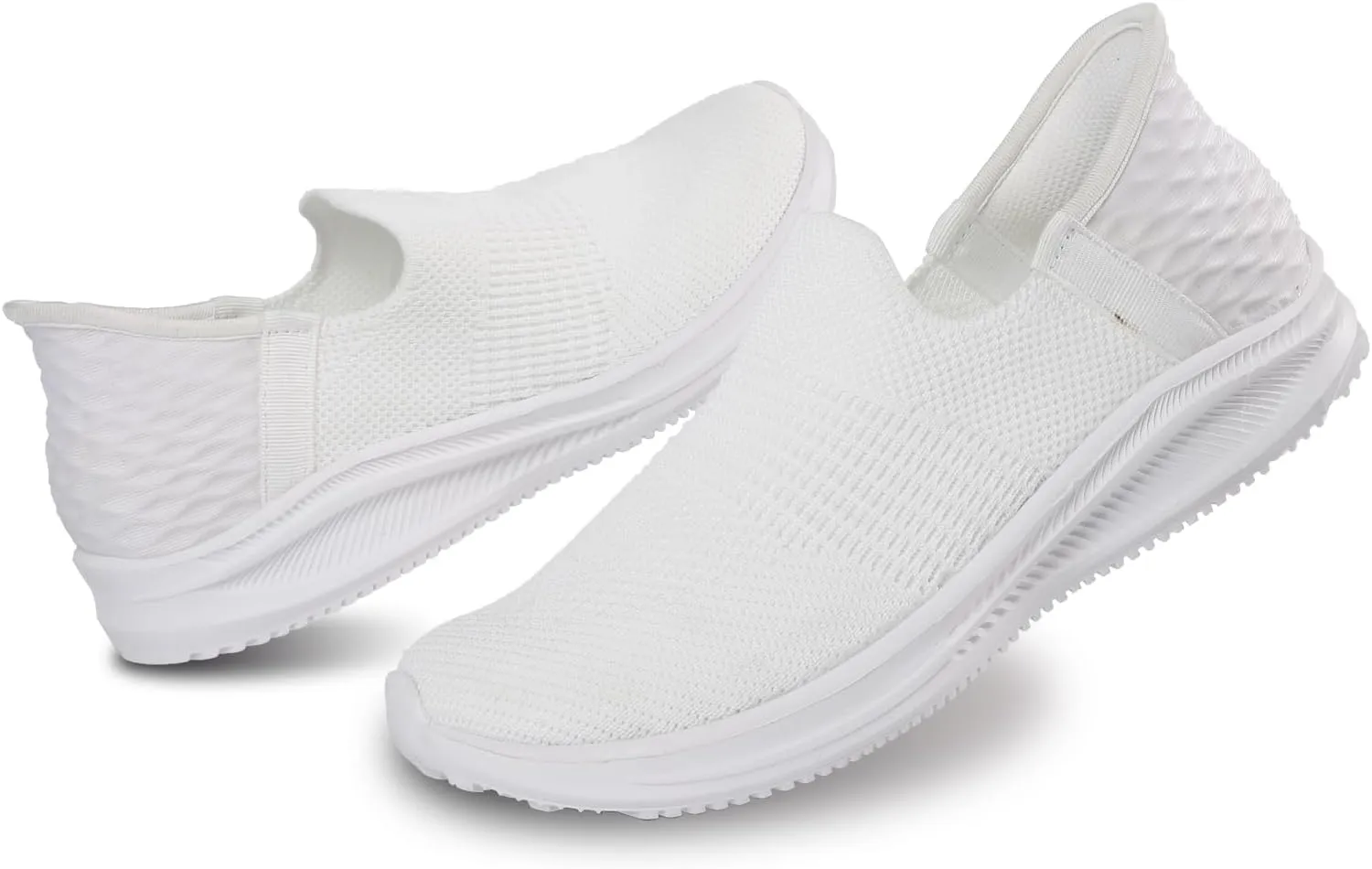 Men's Slip-on Loafers Comfortable Walking Shoes Breathable Knit Casual Sneakers Lightweight Breathable Mesh Shoes for Women