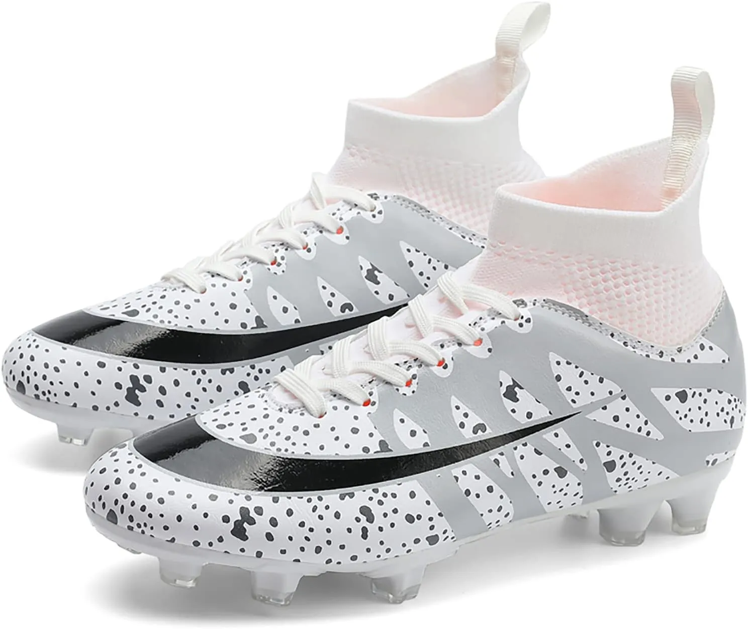 Mens Soccer Cleats Professional High-top Spikes Soccer Shoes Kids Anti-Slip Football Boots Outdoor Indoor Turf Training Football Shoes