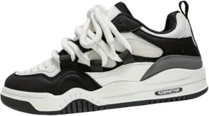 Men's Trendy Street Style Skate Shoes, Comfy Non Slip Lace Up Casual Platform Shoes for Outdoor Activities