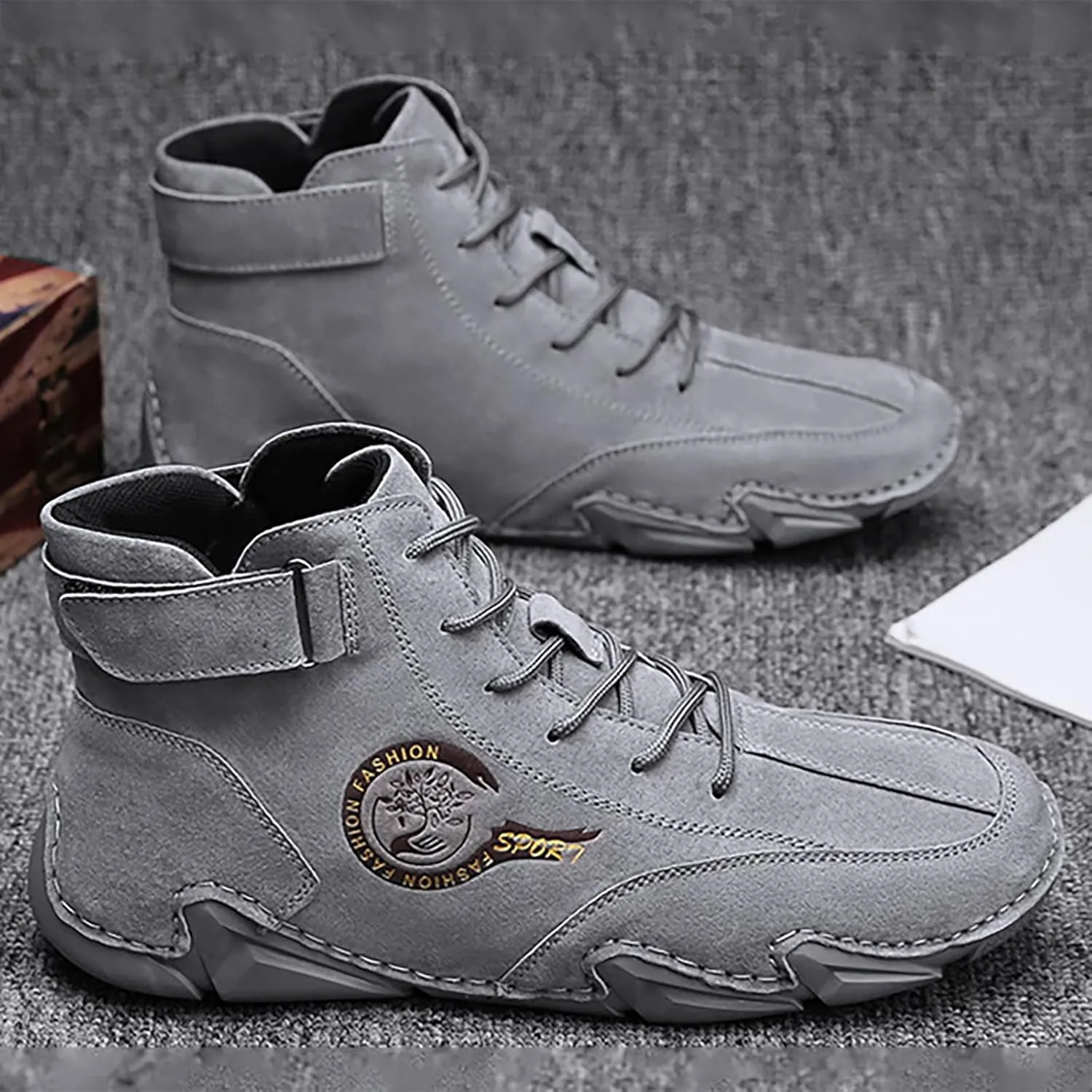 Men's Walking Shoes White Leather Sneakers Men Mens Comfortable Casual Walking Tennis Shoes Slip on Shoes Men