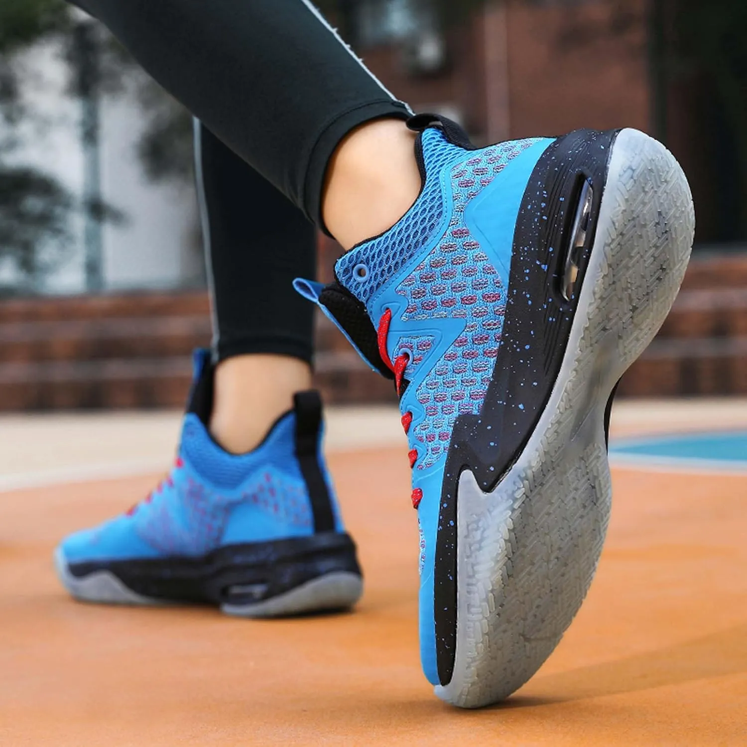 Mens White Lace Up Basketball Shoes Rubber Soles High Elasticity Running Shoes Comfortable and Breathable Badminton Sports Shoes Anti Slip and Wear Resistant Outdoor Hiking Shoes Fitness Shoes