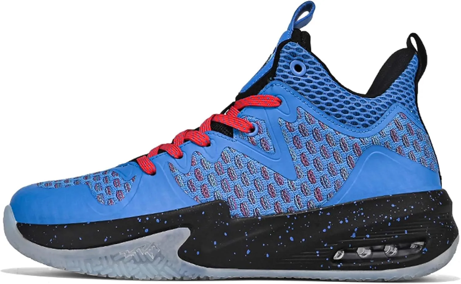 Mens White Lace Up Basketball Shoes Rubber Soles High Elasticity Running Shoes Comfortable and Breathable Badminton Sports Shoes Anti Slip and Wear Resistant Outdoor Hiking Shoes Fitness Shoes