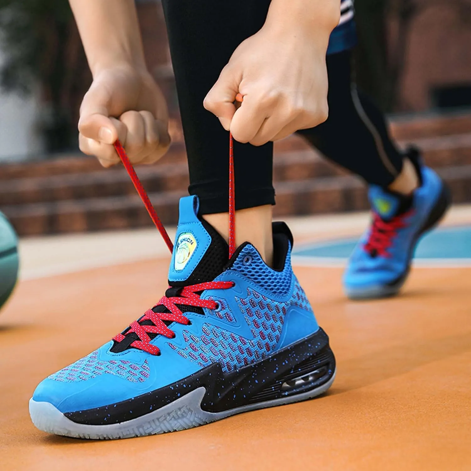 Mens White Lace Up Basketball Shoes Rubber Soles High Elasticity Running Shoes Comfortable and Breathable Badminton Sports Shoes Anti Slip and Wear Resistant Outdoor Hiking Shoes Fitness Shoes
