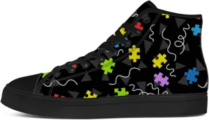 Men's Women's Autism Awareness High Top Sneakers Canvas Shoes Autism Puzzle Shoes Gifts for Men Women