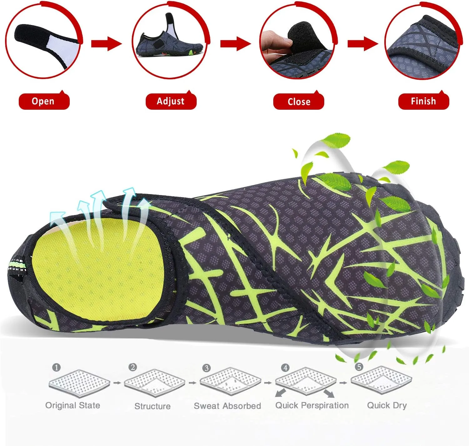 Mens Womens Water Shoes Sports Quick Dry Barefoot Athletic for Swim Diving Surf Aqua Pool Beach Yoga