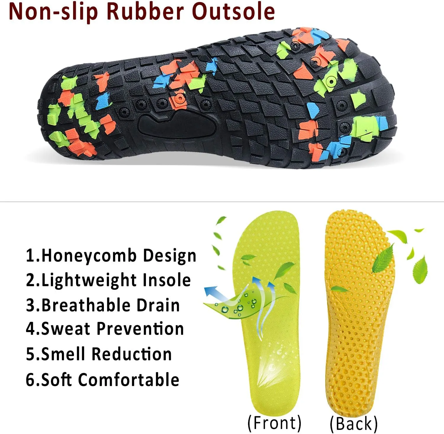 Mens Womens Water Shoes Sports Quick Dry Barefoot Athletic for Swim Diving Surf Aqua Pool Beach Yoga