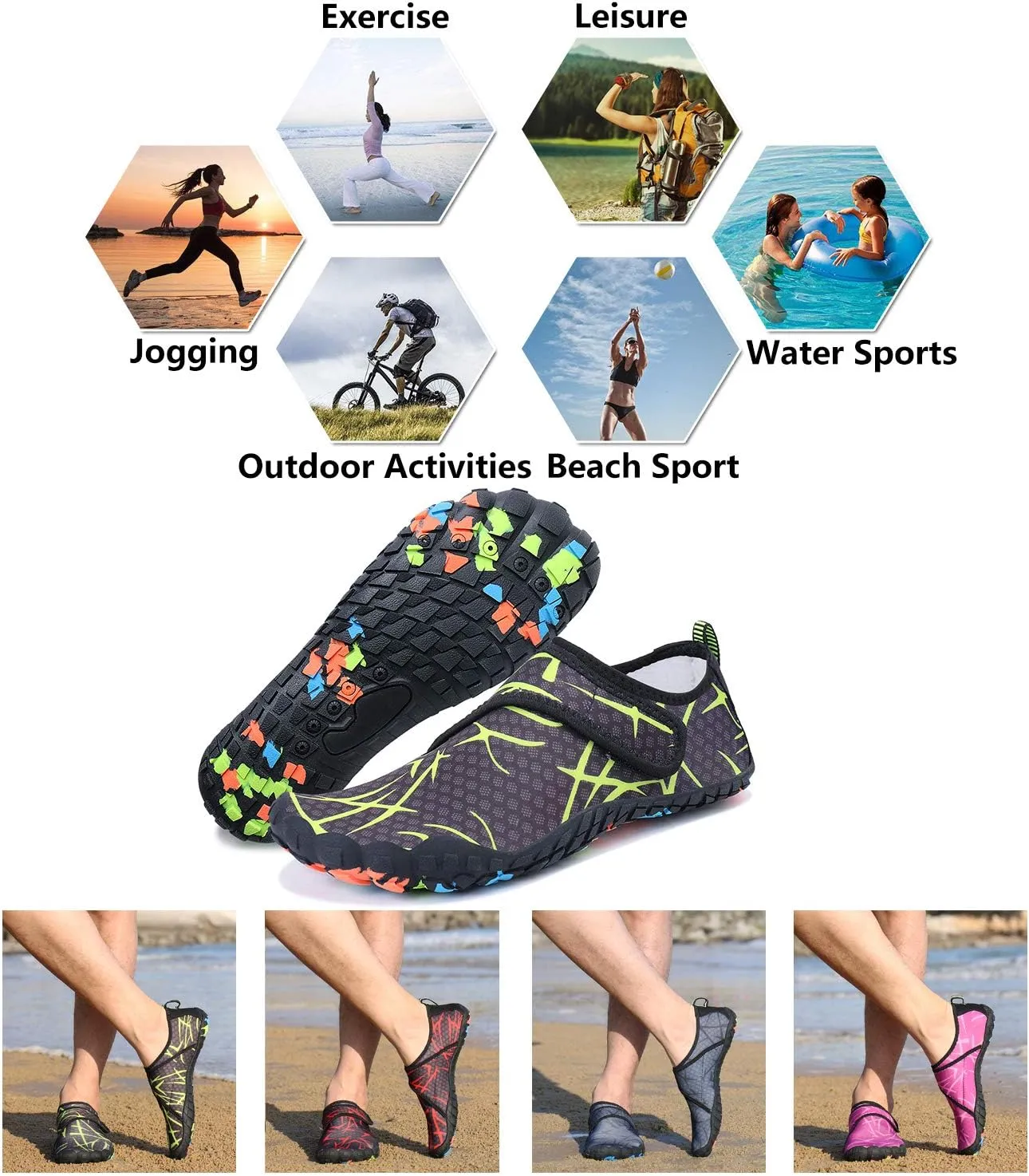 Mens Womens Water Shoes Sports Quick Dry Barefoot Athletic for Swim Diving Surf Aqua Pool Beach Yoga