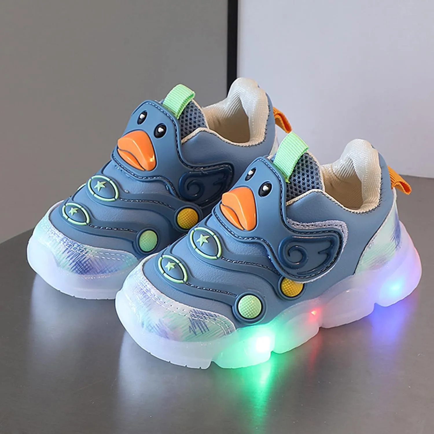 Mesh Cute Pattern Light Up Sneaker for Toddler Baby Girls Breathable Cozy Led Sport Shoes Infant First Walking Shoes