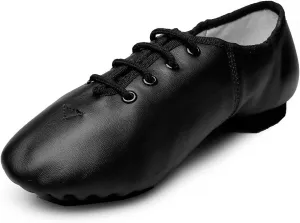 MSMAX Leather Jazz Dance Shoes for Women Men Lace up Ballet Dance Sneakers for Boys Girls