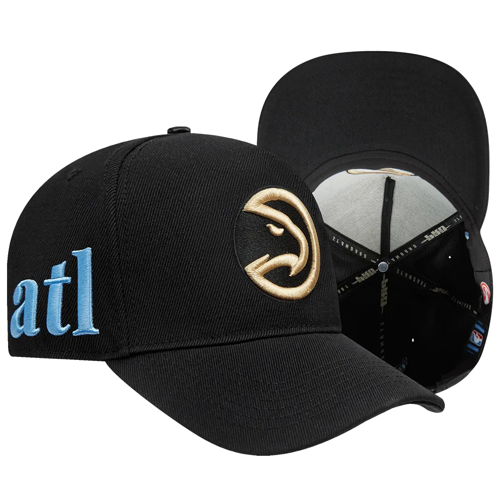 NBA ATLANTA HAWKS CITY EDITION 24-25 PINCH FRONT SNAPBACK HAT (BLACK)