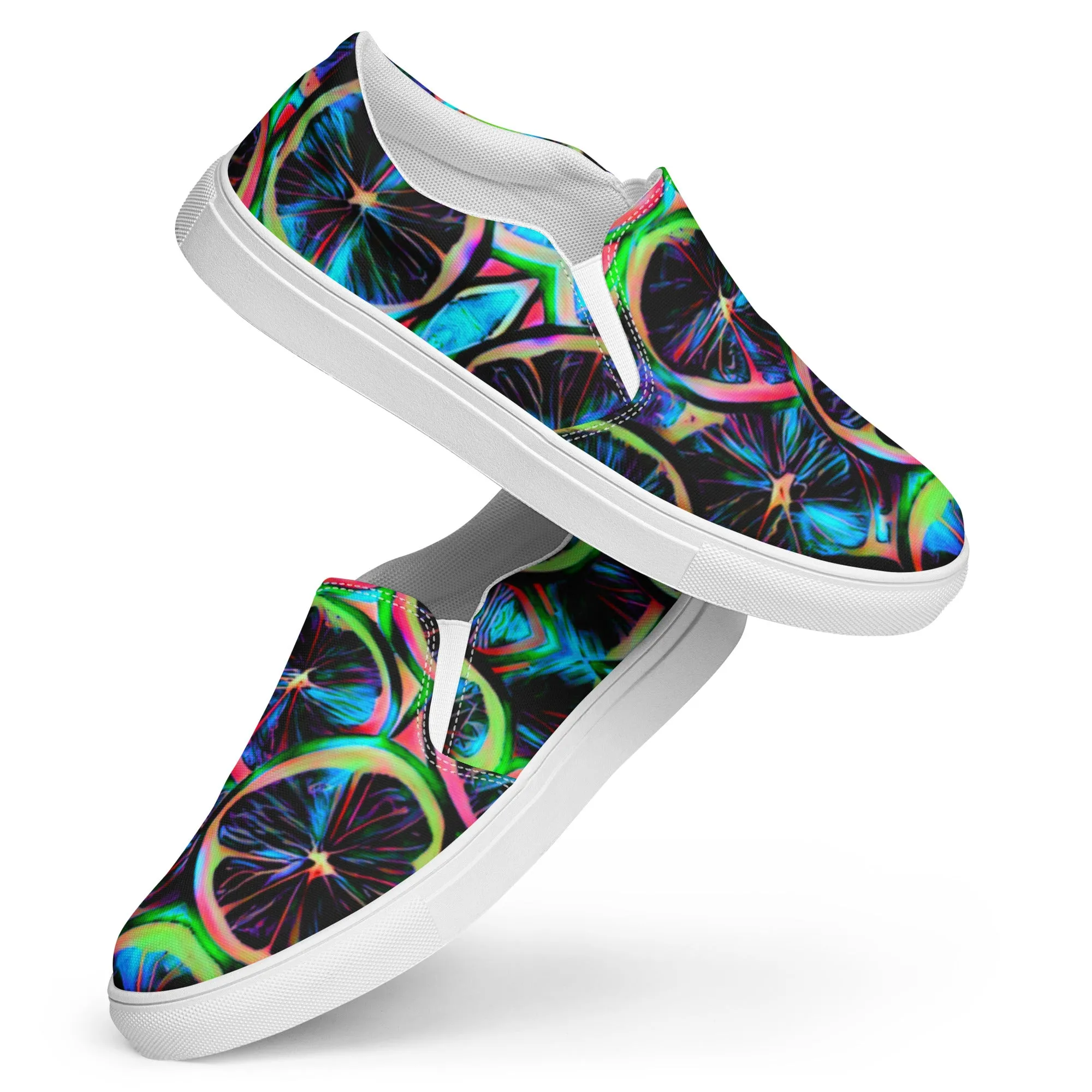 Neon Citrus Women’s Slip-On Canvas Shoes