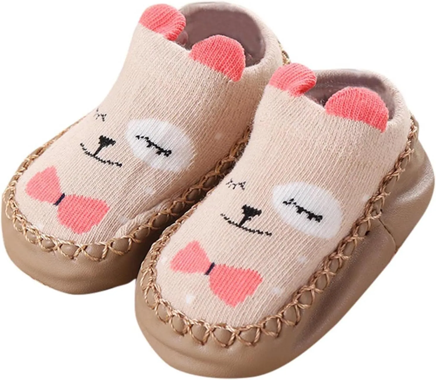 Newborn Baby Boys Girls Cartoon Ears Floor Socks Non Slip Baby Step Shoes Socks Infants Shoes