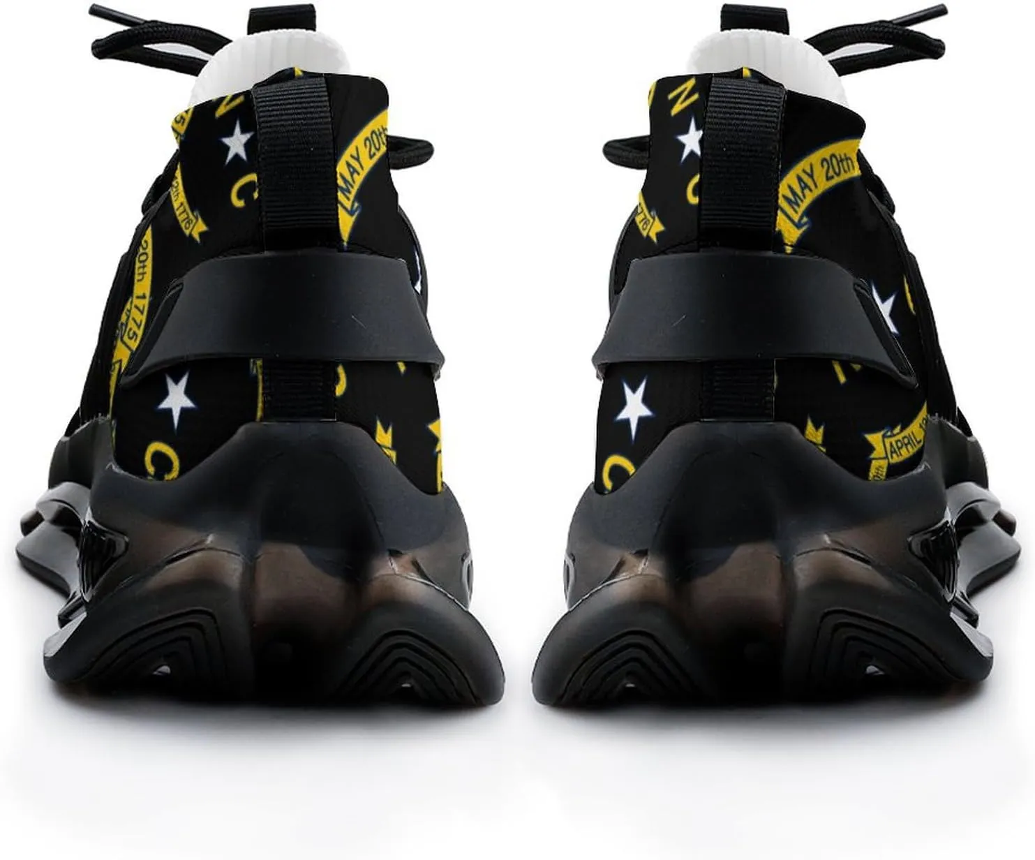 North Carolina State Flag Logo Walking Shoes for Men Lightweight Tennis Fashion Elastic Sports Shoes Cushion Basketball Shoes