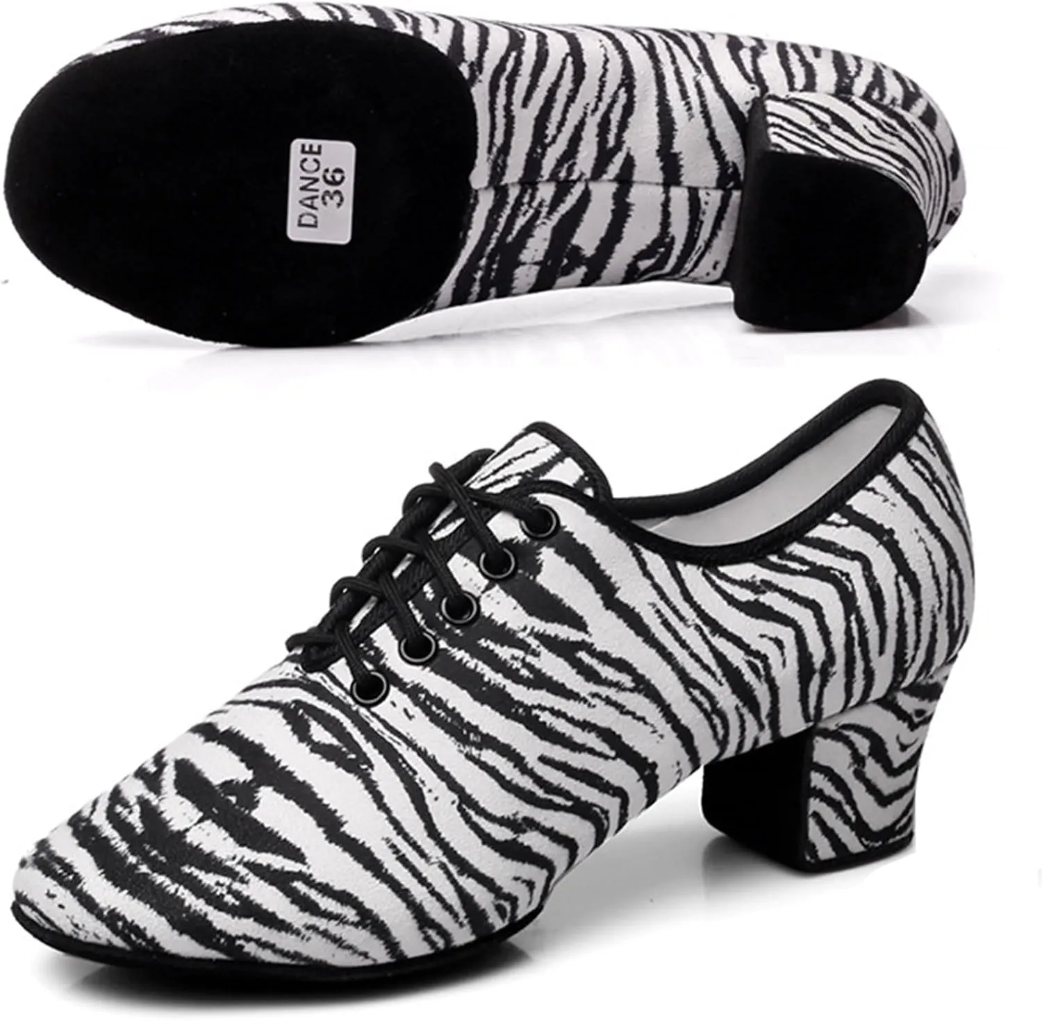 ONAIC Women's Ballroom Practice Shoes Lace-Up Modern Salsa Dance Shoes Performence Latin Dance Shoes