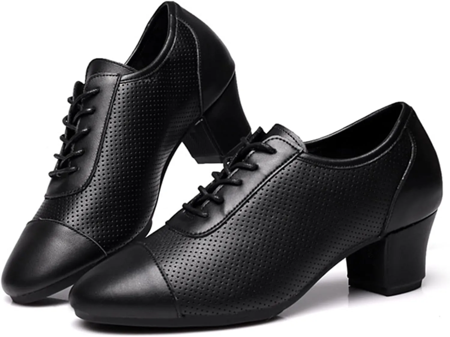 ONAIC Women's Ballroom Practice Shoes Lace-Up Modern Salsa Teaching Shoes Latin Rhythm Dance Shoes