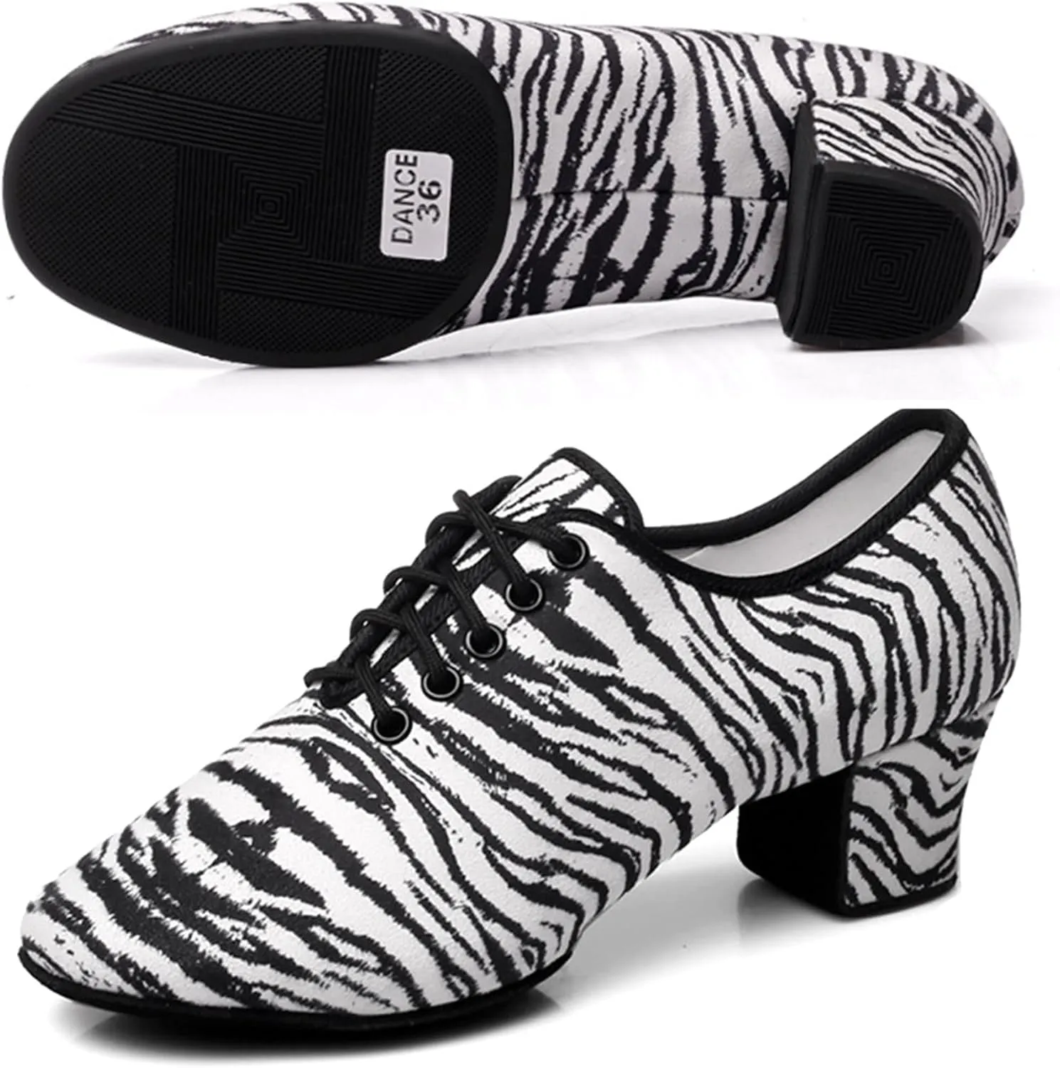 ONAIC Womens Standard Ballroom Dance Shoes Lace Up Practice Latin Dance Shoes Breathable Modern Salsa Dance Performance Shoes