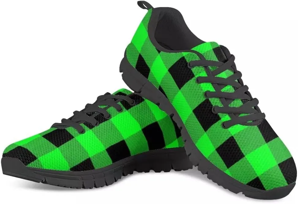 PinUp Angel Buffalo Plaid Walk Shoes Lightweight Breathable Athletic Gym Casual Tennis Shoes