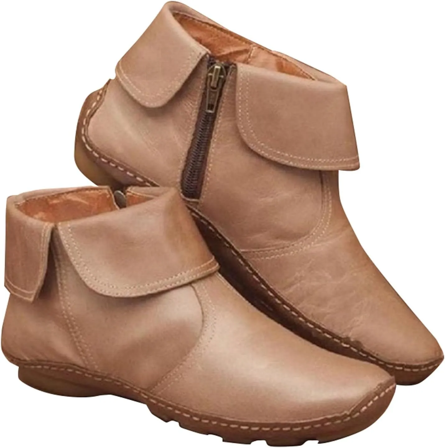 Platform Boots for Women Ankle Black Dress Booties for Women Mens Casual Boots Leather Pointed Toe Bootie for Women Keep Warm Flat Bottom Slip on Pointed Toe Leather Casual