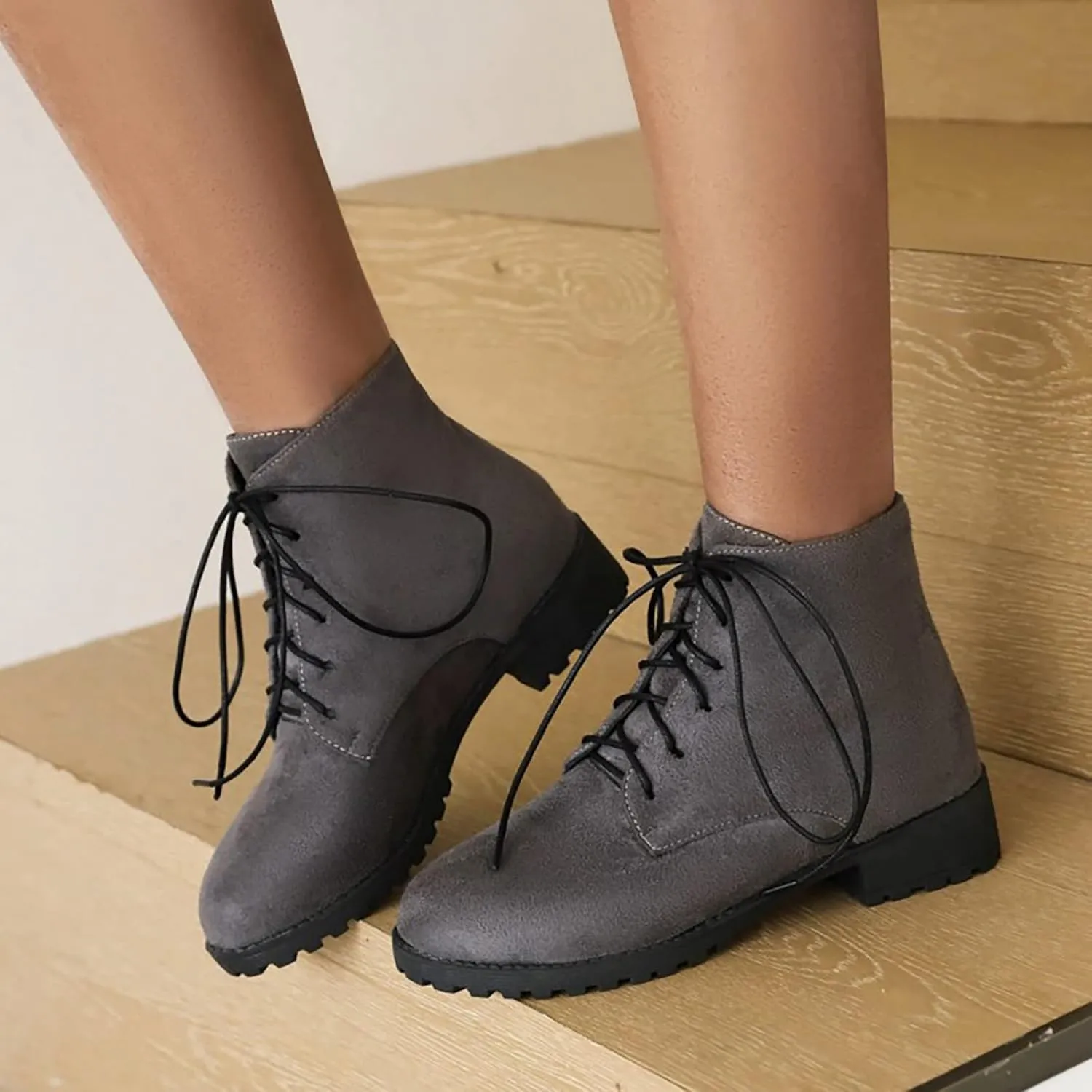 Platform Boots for Women Ankle Brown Booties Women Women's Western Booties Brown Boot Laces Men Fashion Casual Comfy Soft Slip on Pointed Toe Leather Casual