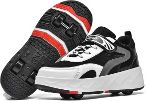 Roller Skate Shoes for Boys Girls Detachable Skate Shoes with Wheels Fashion Sneaker for Kids Christmas Birthday Show Gift