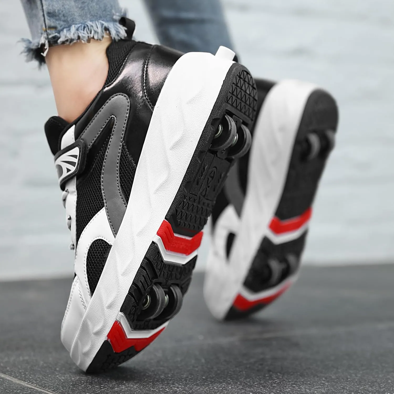 Roller Skate Shoes for Boys Girls Detachable Skate Shoes with Wheels Fashion Sneaker for Kids Christmas Birthday Show Gift