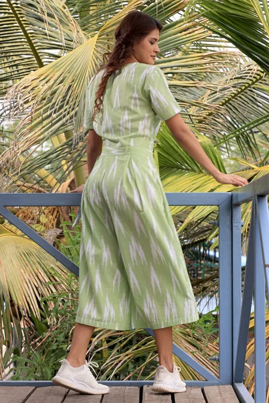 Sara Ikat Wrap Culotte Jumpsuit