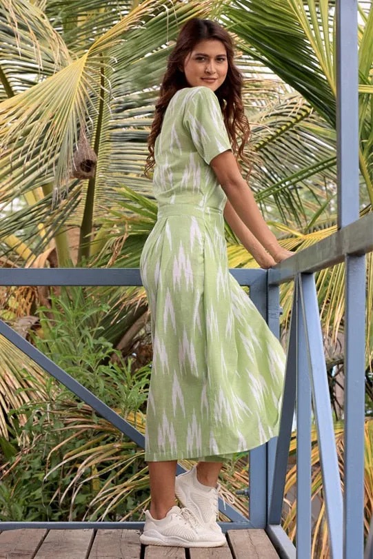 Sara Ikat Wrap Culotte Jumpsuit
