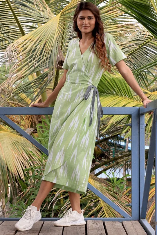 Sara Ikat Wrap Culotte Jumpsuit