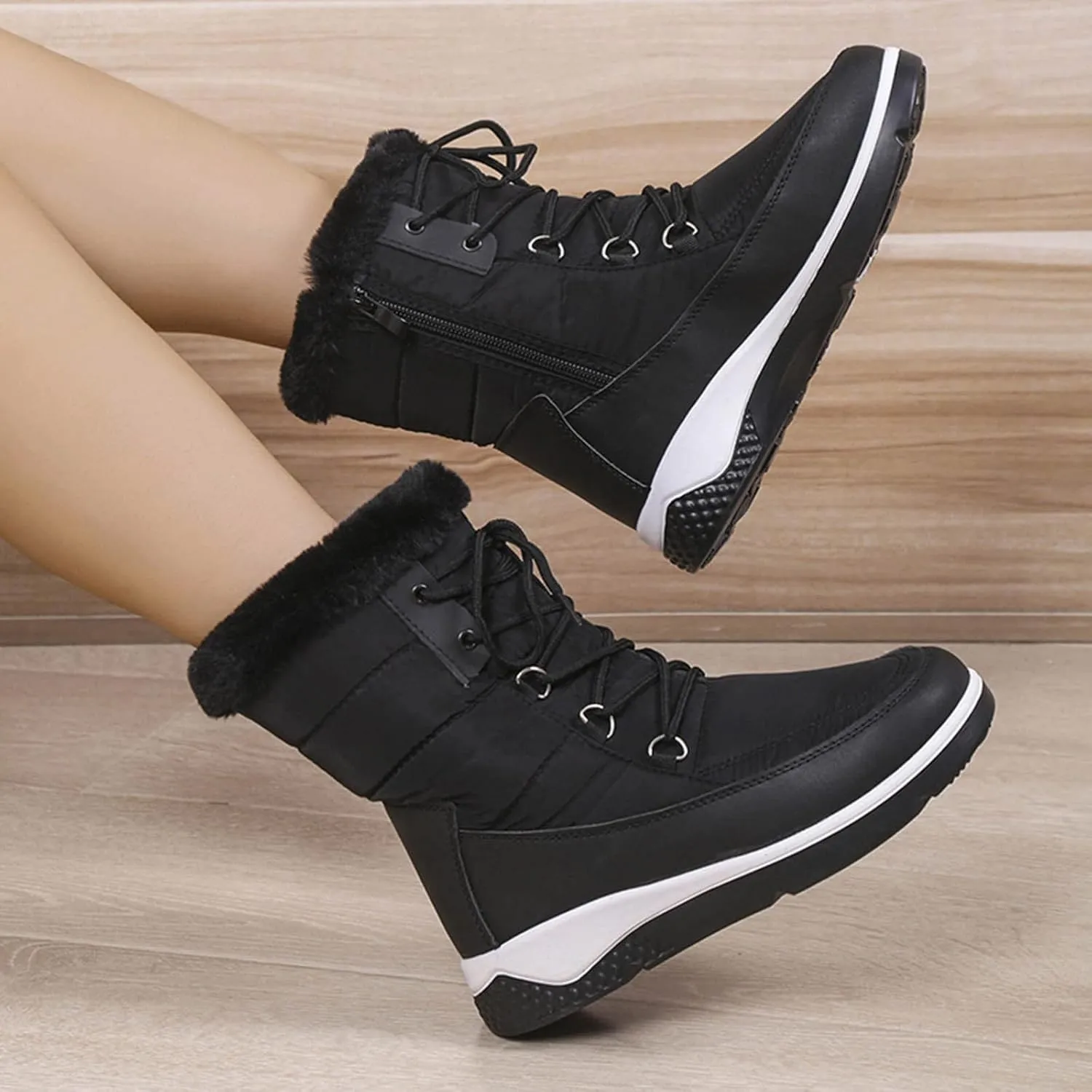 SBGMoSJ Waterproof Winter Boots Women Zipper Womens Winter Boots Waterproof Zipper Fuzzy Knee High Winter Boots for Women Women's Winter Boots Winter Dress Boot for Women 2023