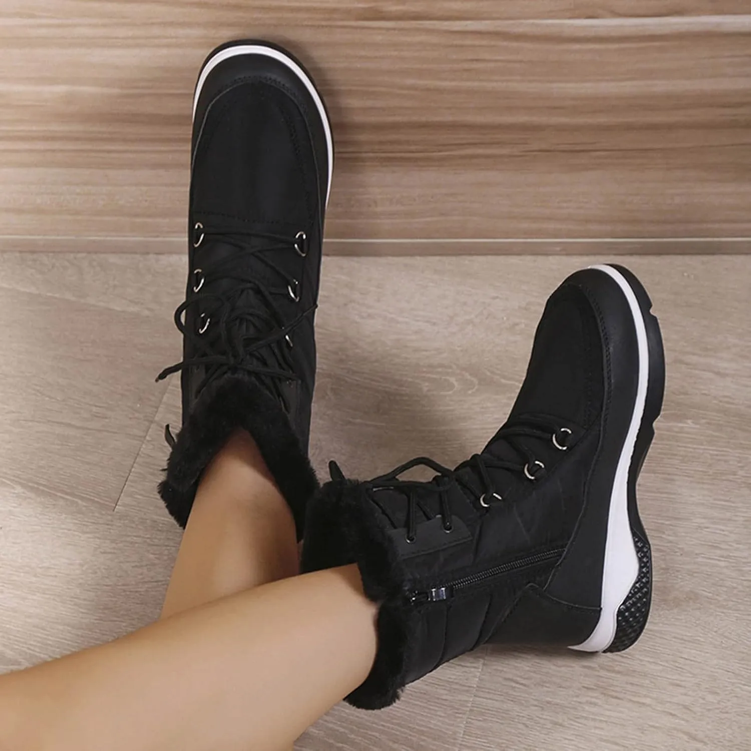SBGMoSJ Waterproof Winter Boots Women Zipper Womens Winter Boots Waterproof Zipper Fuzzy Knee High Winter Boots for Women Women's Winter Boots Winter Dress Boot for Women 2023