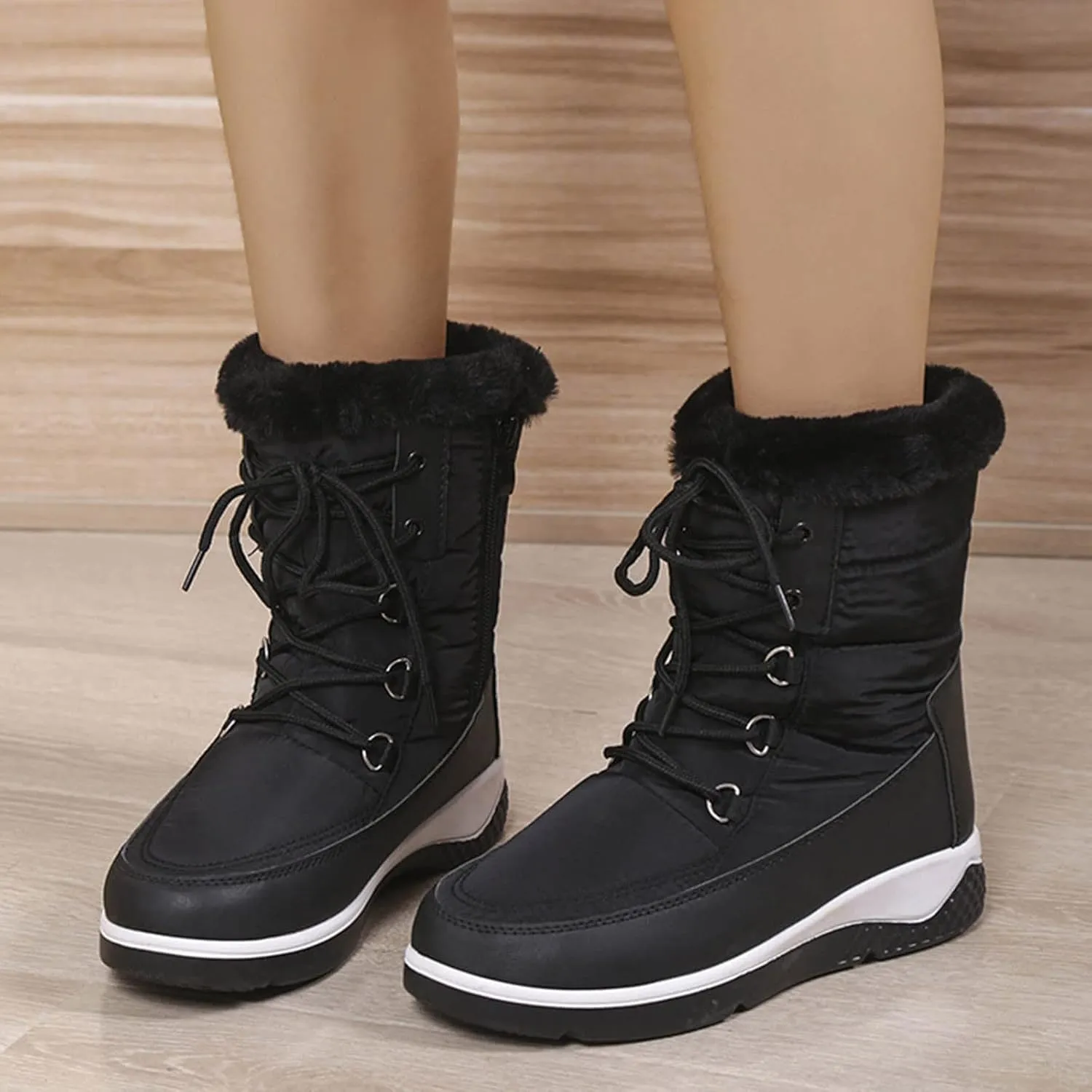 SBGMoSJ Waterproof Winter Boots Women Zipper Womens Winter Boots Waterproof Zipper Fuzzy Knee High Winter Boots for Women Women's Winter Boots Winter Dress Boot for Women 2023
