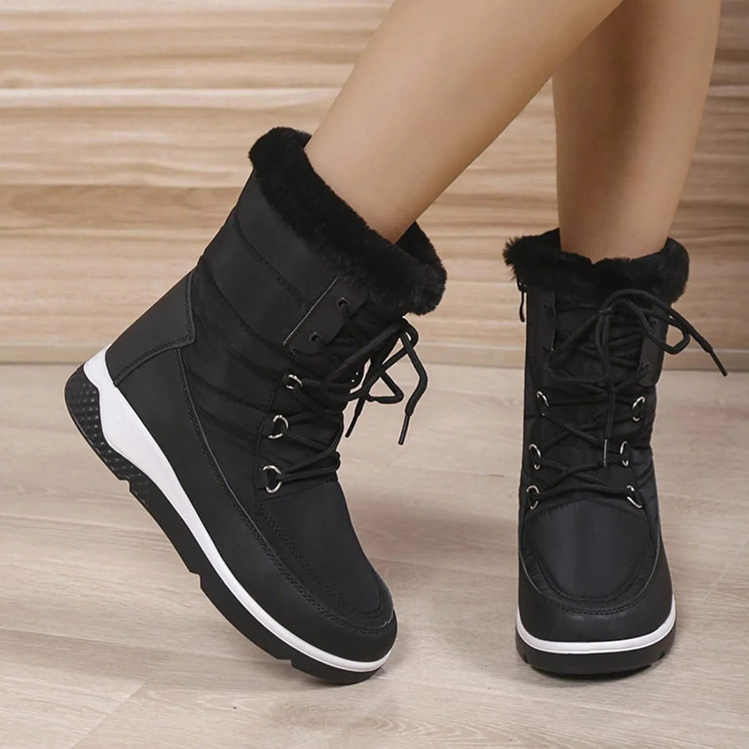 SBGMoSJ Waterproof Winter Boots Women Zipper Womens Winter Boots Waterproof Zipper Fuzzy Knee High Winter Boots for Women Women's Winter Boots Winter Dress Boot for Women 2023