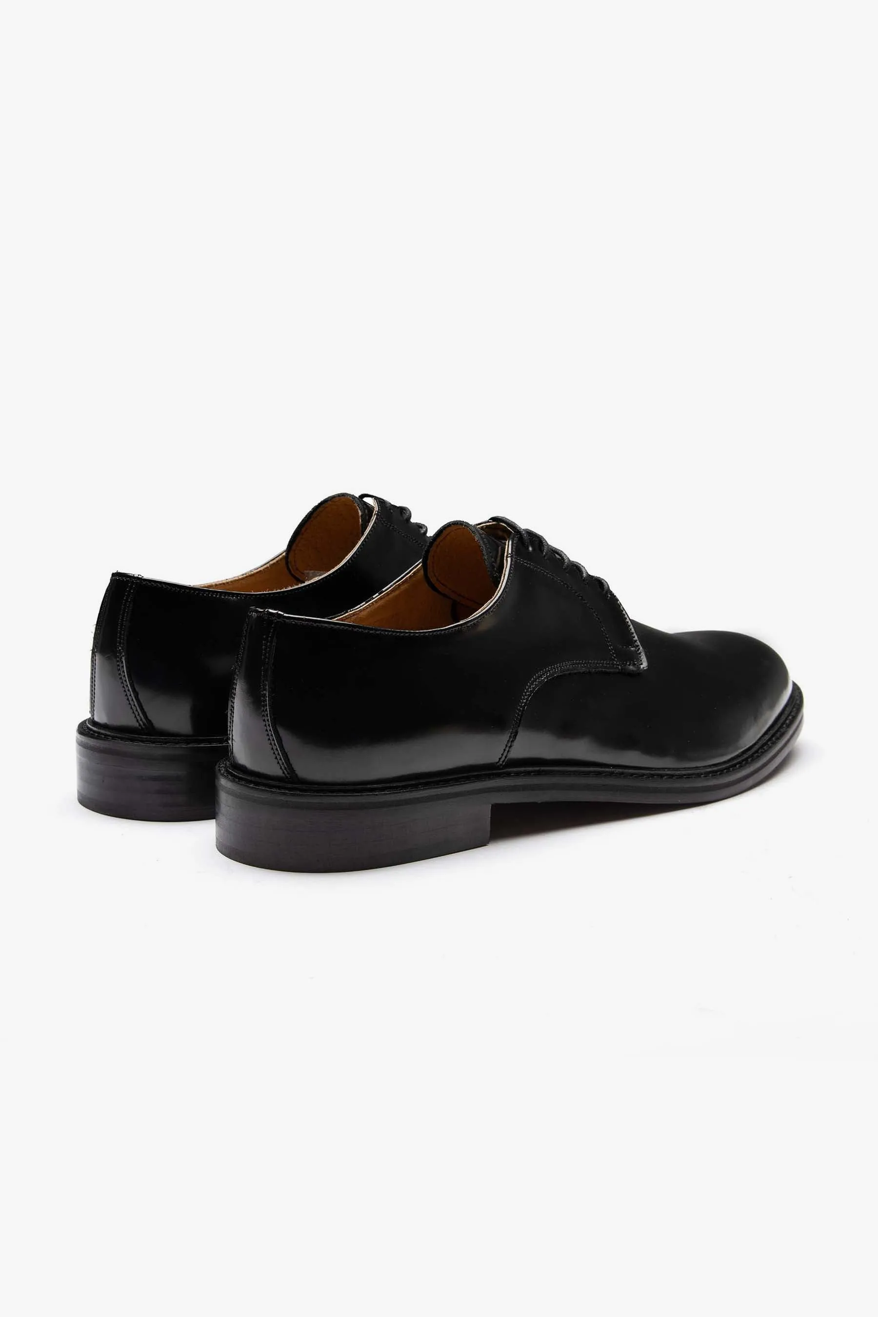 Scarpa classica derby suola in cuoio nera