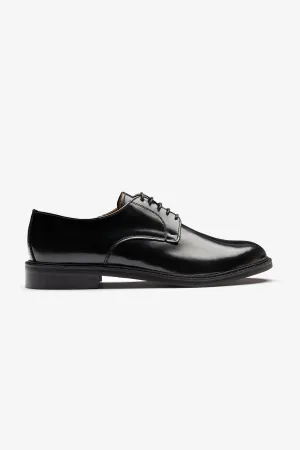 Scarpa classica derby suola in cuoio nera
