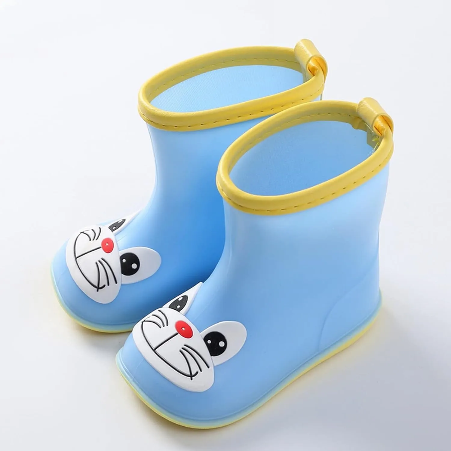 sfdgfhyf Water Proof Rain Shoe for Toddler Cat Cartoon Character Rain Shoes Children's Rain Shoes Boys and Girls Water Shoes (F, 6 Infant)