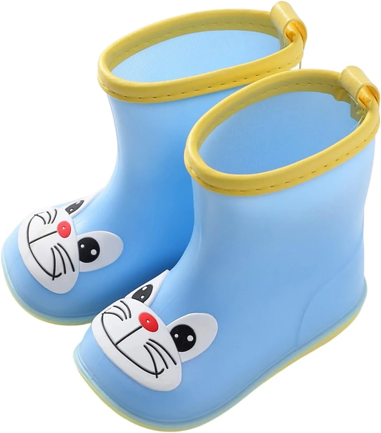 sfdgfhyf Water Proof Rain Shoe for Toddler Cat Cartoon Character Rain Shoes Children's Rain Shoes Boys and Girls Water Shoes (F, 6 Infant)