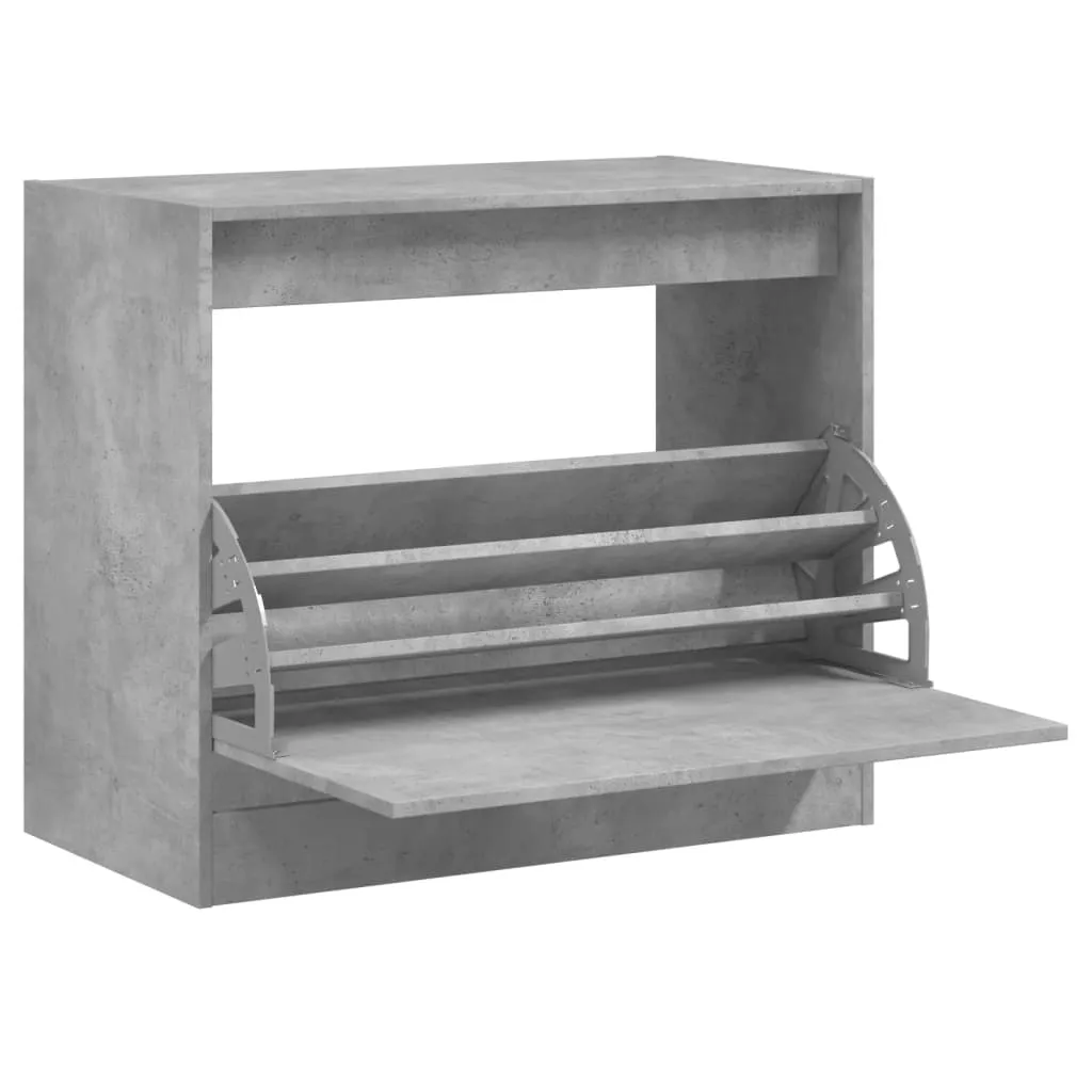Shoe Cabinet Concrete Grey 80x42x69 cm Engineered Wood
